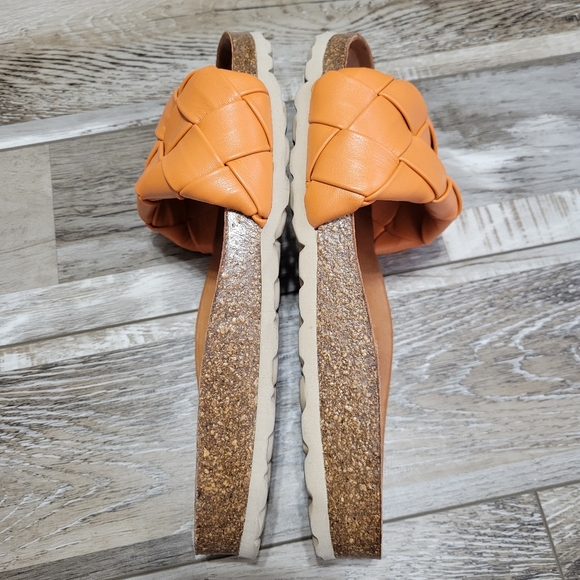 40 Miz Mooz Leather Woven Slide Sandals - Rope Orange Size 9-9.5 - Picture 4 of 8